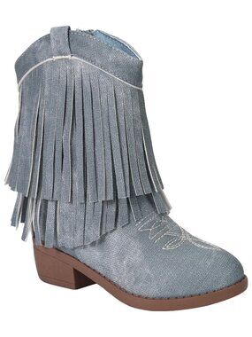 NEW Pawz Girls Western Boots Blue 11